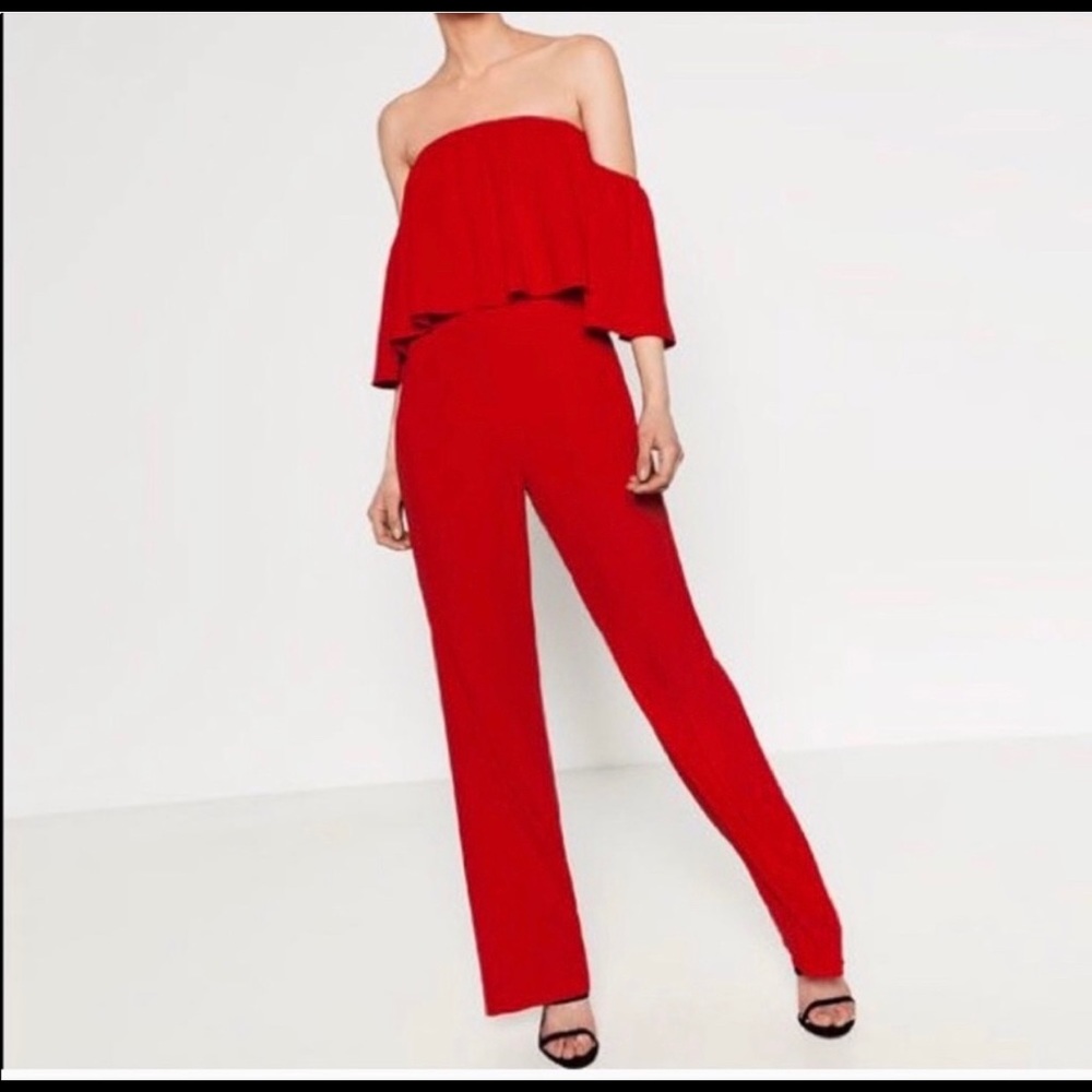 Zara red jumpsuit
